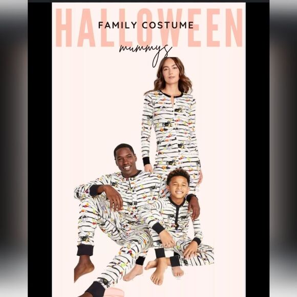 Old Navy Halloween Mummy Treats Spiders Witch Women's One Piece PJ Size Medium - Picture 2 of 13